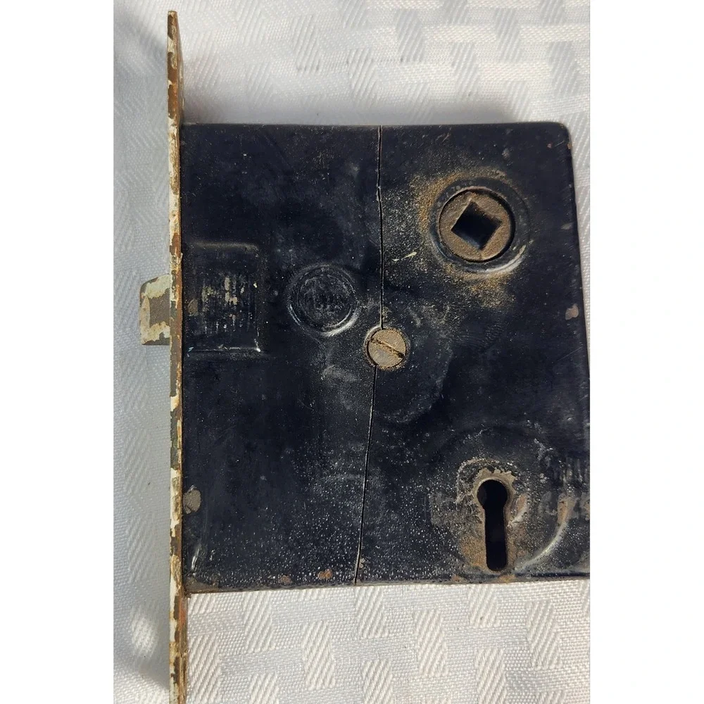 Vintage PENN Mortise Door Lock Cast Iron Metal Restoration